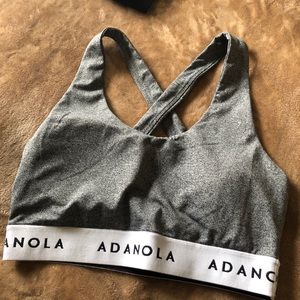 Adanola heather grey cross back sports bra
